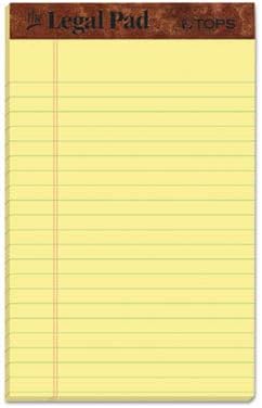 TOPS 5 x 8 Legal Pads, 12 Pack, The Legal Pad Brand, Narrow Ruled, Yellow Paper, 50 Sheets Per Writing Pad, Made in the USA (7501)