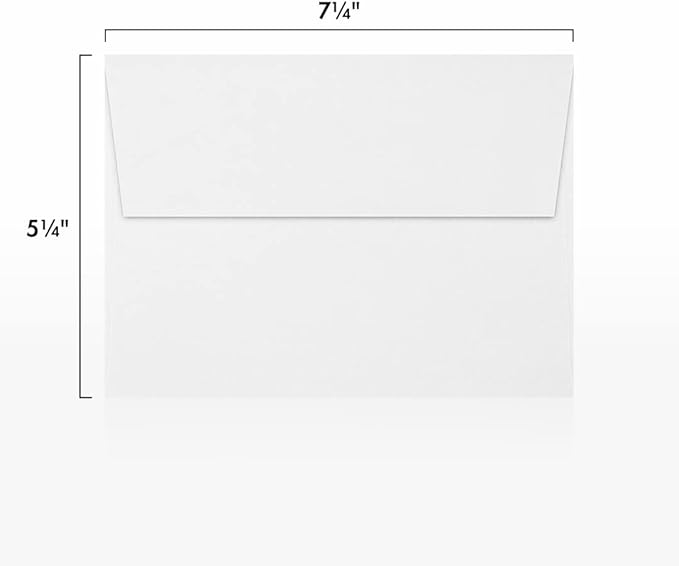 LUXPaper A7 Invitation Envelopes | Peel & Press | 5 1/4" x 7 1/4" | Bright White | 80lb. Text | 1,000 Qty