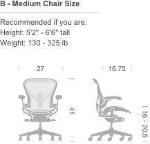 Herman Miller Aeron Ergonomic Chair - Size B, Graphite