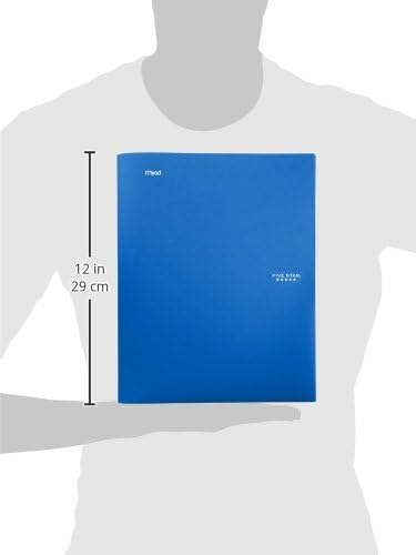 Five Star 2-Pocket Folder, Plastic Folder with Stay-Put Tabs and Prong Fasteners, Holds 8-1/2" x 11" Paper, Pacific Blue (72115)