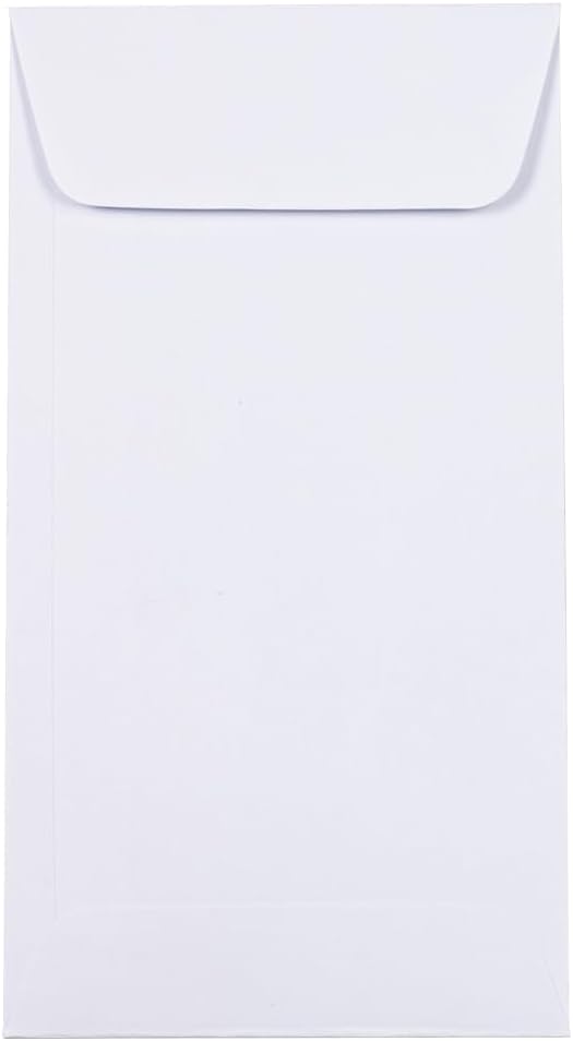 JAM PAPER #7 Coin Business Envelopes - 3 1/2 x 6 1/2 - White - 50/Pack