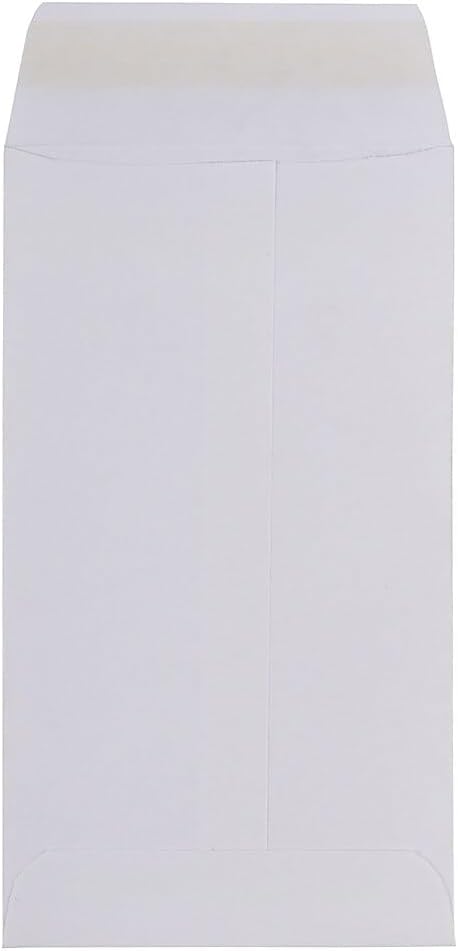 JAM PAPER #6 Coin Business Envelopes - 3 3/8 x 6 - White - 50/Pack