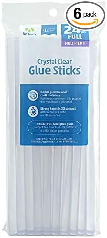 AdTech Hot Glue Sticks 10" Full Size, Clear, 24 Sticks (Pack of 6)