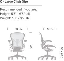 Herman Miller Aeron Ergonomic Chair - Size C, Graphite