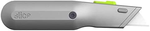 Slice 10491 Metal-Handle Utility Knife, Finger Friendly Ceramic Blade, Auto Retracts for Safety, Heavy Metal Handle, Comfortable Grip, Stores Extra Blade, Ambidextrous, Easy Blade Change - 6 Pack