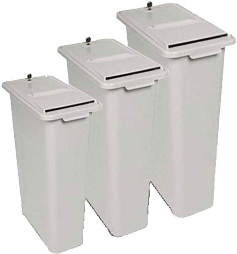 HSM 24" Lockable Shredder Bin, 16-Gallon Capacity, Gray, HSM1070070200, Lot of 1
