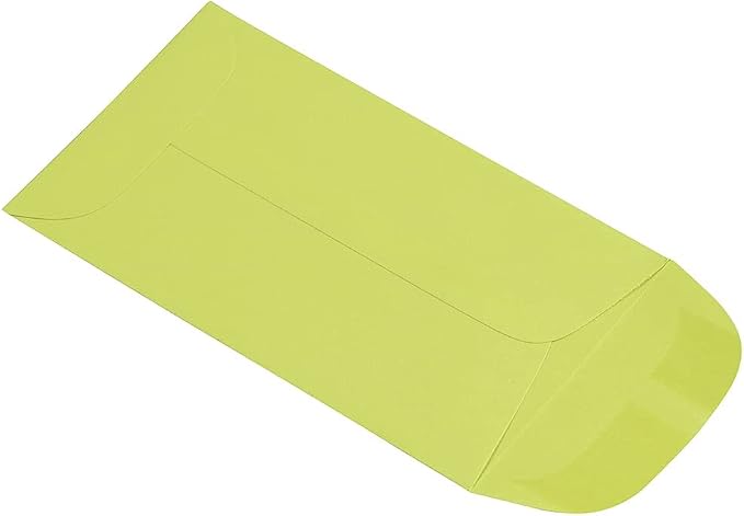 JAM PAPER #3 Coin Business Colored Envelopes - 2 1/2 x 4 1/4 - Ultra Lime Green - 50/Pack
