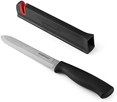 Farberware 5253303 Edgekeeper Serrated Utility Knife, 5.5-inch, Black