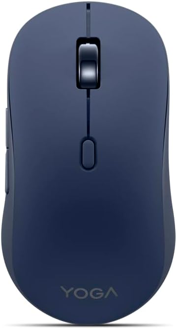Lenovo Yoga Bluetooth Silent Mouse, 3 Level DPI Adjustment, 36 Month Battery Life, Bluetooth 5.3, 3 Device Paring, Whisper Quiet, Programmable Buttons, Smooth Finish, Cosmic Blue