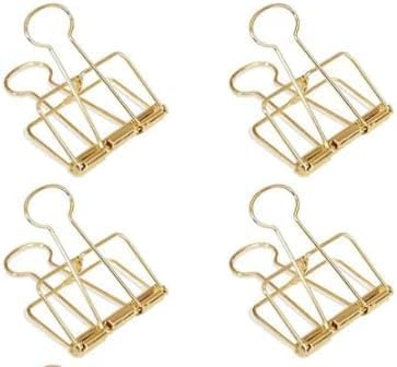 4Pcs 51mm Gold Hollow Out Long Tail Wire Binder Clips Paper Binder Clip Large, Small in Size and Light in Weight, Office Products Tape, Adhesives and Fasteners, Binder and Paper Clips