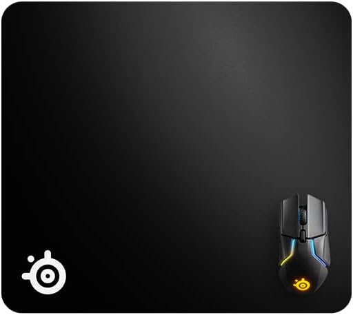 SteelSeries QcK Heavy - Large - Gaming Mouse Pad - Extra Thick Non-Sip Rubber Pad - Exslusive Microfiber Surface - Peak Tracking and Stability - Optimized For Gaming Sensors