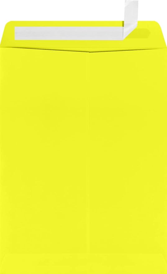 LUXPaper 9 x 12 Open End Envelopes | Peel & Press | Citrus Yellow | 80lb. Text | 1,000 Qty