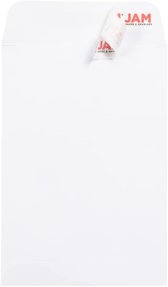 JAM PAPER 1 Scarf Open End Catalog Commercial Envelopes with Peel and Seal Closure - 4 5/8 x 6 3/4 - White - 100/Pack