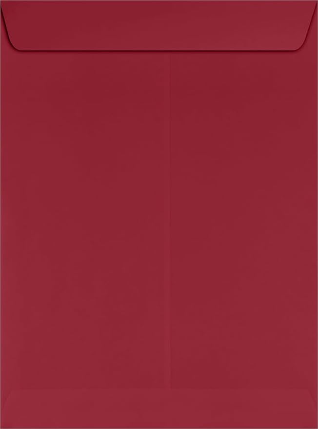 LUXPaper 9 x 12 Open End Envelopes | Peel & Press | Garnet Red | 80lb. Text | 250 Qty