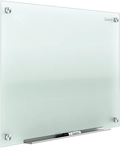Quartet Glass Whiteboard, Non-Magnetic Dry Erase White Board, 24" x 18", Infinity Frameless Mounting, Includes Dry Erase Marker, Frosted White (G2418F)