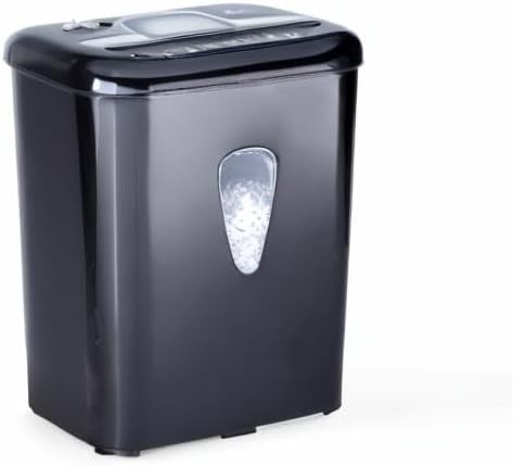 Amazon Basics 6 Sheet High Security Micro-Cut Paper and Credit Card Shredder, P-4 Security Level, Easy to Empty, Black