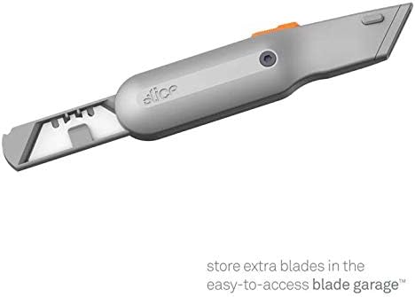Slice 10490 Metal-Handle Utility Knife, Finger Friendly Ceramic Blade, 3 Cutting Depths, Comfortable Heavy Metal Grip, Stores Extra Blade - 6 Pack