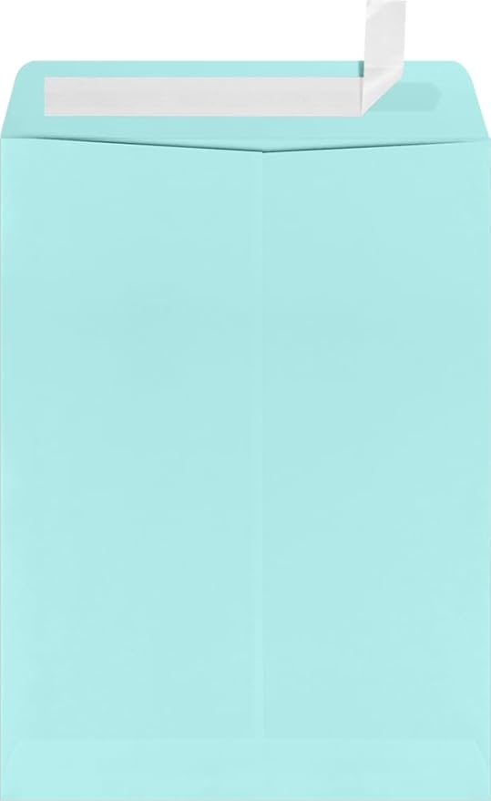 LUXPaper 9 x 12 Open End Envelopes | Peel & Press | Seafoam Blue | 80lb. Text | 500 Qty