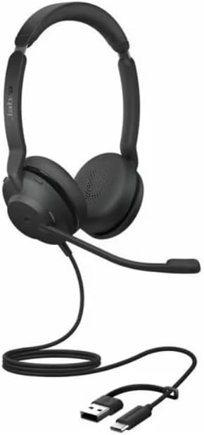 Jabra Evolve2 30 SE (2025 Version) Wired Dual-Ear Headphones with Microphone for Work – Computer Headset - USB-A and USB-C Cable - Microsoft Teams Certified - Goes with All Meeting Platforms – Black