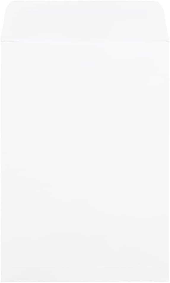 JAM PAPER 7 x 10 Open End Catalog Commercial Envelopes with Peel and Seal Closure - White - 50/Pack