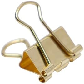 JAM PAPER Colorful Binder Clips - Extra Small - 3/5 Inch (15 mm) - Gold Binderclips - 30/Pack