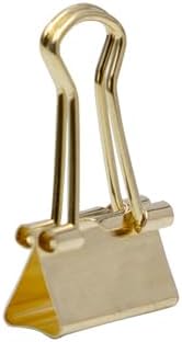 JAM PAPER Colorful Binder Clips - Extra Small - 3/5 Inch (15 mm) - Gold Binderclips - 30/Pack