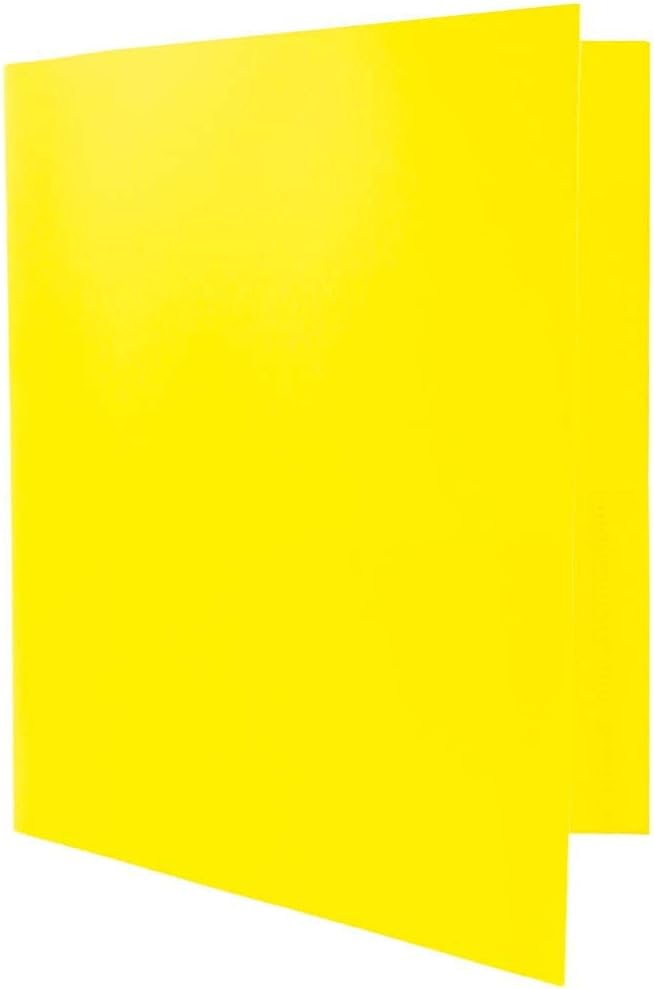 JAM PAPER Plastic 2 Pocket POP Folders - Durable School Folders - Yellow - 6/Pack