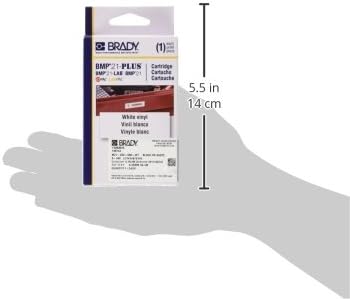 Brady Authentic (M21-250-595-WT) All-Weather Vinyl Label for Indoor/Outdoor ID, Lab and Equipment Labeling, Black on White- For M210, M210-LAB, M211, BMP21-PLUS and BMP21-LAB Printers, .25" W, 21' L