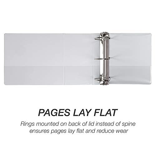 Samsill Durable 6 inch 3 Ring Binder, Locking D Ring 100% Recycled Chipboard, White