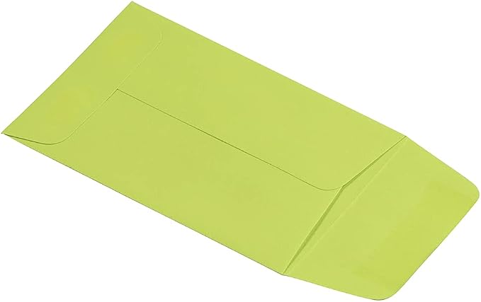 JAM PAPER #1 Coin Business Colored Envelopes - 2 1/4 x 3 1/2 - Ultra Lime Green - 50/Pack