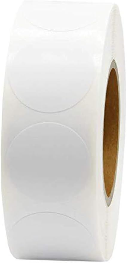 1000PCS Kraft Circle Stickers, 1 Inch Round Blank Garage Sale Price Stickers, Kraft Coding Tag Labels, Brown Natural Envelope Seals for Home, Classroom, Jam, Canning Jar Labels (White)