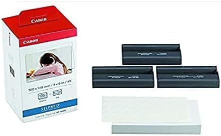 Canon KP-108IN 3 Color Ink Cassette and 108 Sheets 4 x 6 Paper Glossy for SELPHY CP1300, CP1200, CP910, CP900, CP760, CP770, CP780 CP800. Bonus: Quality Photo Microfiber Cloth