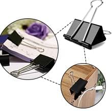 Black Binder Clips, 72 Pack, Non-Standard 41mm, 1.6 Inch, Large Clips, Capacity 0.66 Inch, Paper Clips, Office Clips, Office and School Supplies