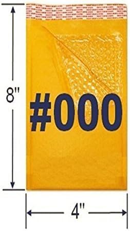 iMBAPrice 50-Pack (4x8) #000 Kraft Bubble Mailers Padded Envelopes 4 X 8 (Total 50 Envelopes)
