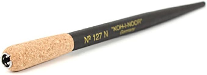Koh-I-Noor Wooden Pen Holder with Cork Grip, For Drafting and Drawing, Black, 1 Each (127N.BLA)