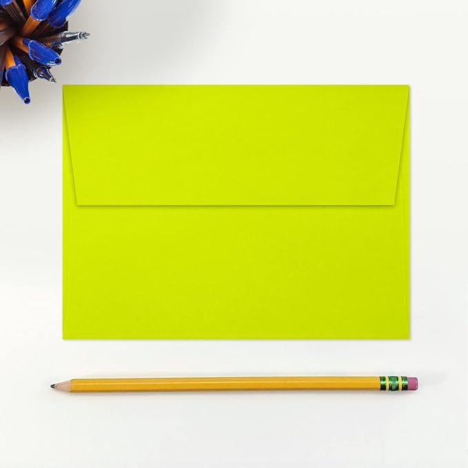 LUXPaper A7 Invitation Envelopes | Peel & Press | 5 1/4" x 7 1/4" | Wasabi Green | 80lb. Text | 50 Qty
