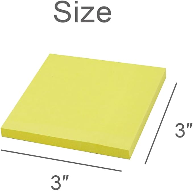 (20 Pads) Sticky Notes 3x3 Inches, Yellow Colors Self-Stick Pads | Easy to stick for Home, Office, Notebook