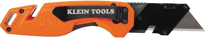 Klein Tools 44303 FLICKBLADE Folding Utility Knife with Blade Storage, Utility Knife with 5 Blades, Compact with Side Release Button and Dual Locking Positions