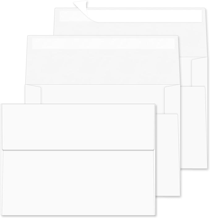 4x6 Envelopes For Invitation (100, White, A4) | A4 Envelope white,100 pack 4x6 card Envelopes Self Seal,for weddings, greeting cards,baby shower,photos,birthday