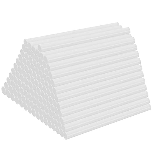 PINKJOY 80 Pack Mini Size Hot Glue Sticks for Mini Glue Guns 0.27 in. Diameter, 4 in. Length (7mm x 100mm) - All Purpose, All Temperature - Great for DIY, Arts, and Crafting - Clear