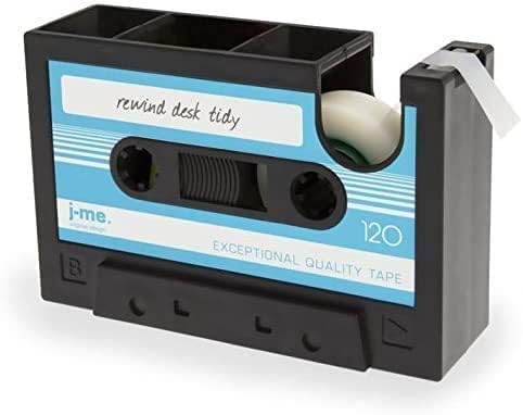 Cassette Tape Dispenser Pen Holder Vase Pencil Pot Stationery Desk Tidy Container Office Stationery Supplier Gift (Blue)