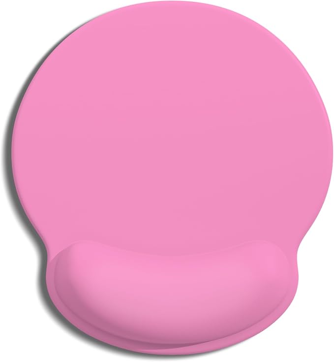 Auhoahsil Mouse Pad, Ergonomic Mouse Pad with Wrist Rest, Pain Relief Computer Gel Mouse Pad Wrist Support for Laptop, Mousepad with Non-Slip PU Base, Mouse Pads for Desk, Hot Pink