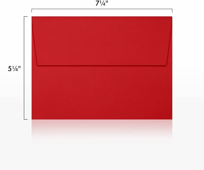 LUXPaper A7 Invitation Envelopes | Peel & Press | 5 1/4" x 7 1/4" | Ruby Red | 80lb. Text | 500 Qty