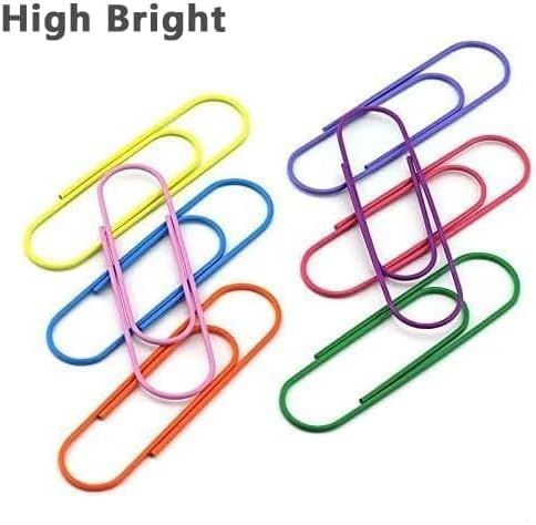 High Bright 40 Pack 4 Inches Mega Large Paper Clips - 8 Colors Per Color 5pcs 100mm Cute Paper Needle Multicolor Bookmark,Office Supply Accessories (8 Colors/40pcs)