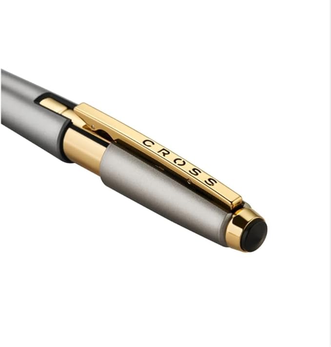 Cross Edge Sonic Titanium Lacquer with Gold PVD Appointments Selectip Rollerball Pen, Black Ink - Elegant Accessory for Smooth Writing - Capless Slide-Open & Snap-Shut Design - Comfortable Grip