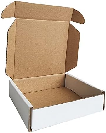 400 Pack 4x4x1'' Small Shipping Boxes, Corrugated Cardboard Mailers for Business, White (CM441-400)