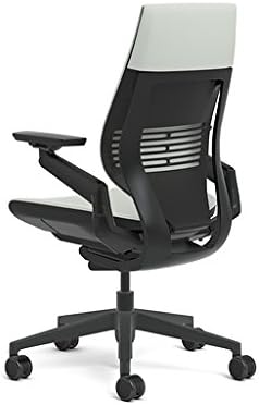 Steelcase Gesture Office Chair - Cogent: Connect Nickel Fabric, Low Seat Height, Wrapped Back, Dark on Dark Frame, Lumbar Support
