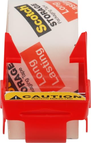 Scotch Long Lasting Storage Shipping Packaging Tape, 1.88" x 38.2 yd, 1 Roll with Dispenser (3650S-RD-ESF) (Pack of 2)