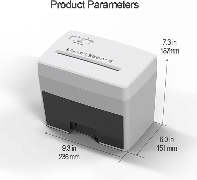 Micro Cut Paper Shredder for Home Office - Mini Electric Desktop Shredder with Cross-Cut, Confidential Document Security for Private/Individual Offices, White & Space-Saving