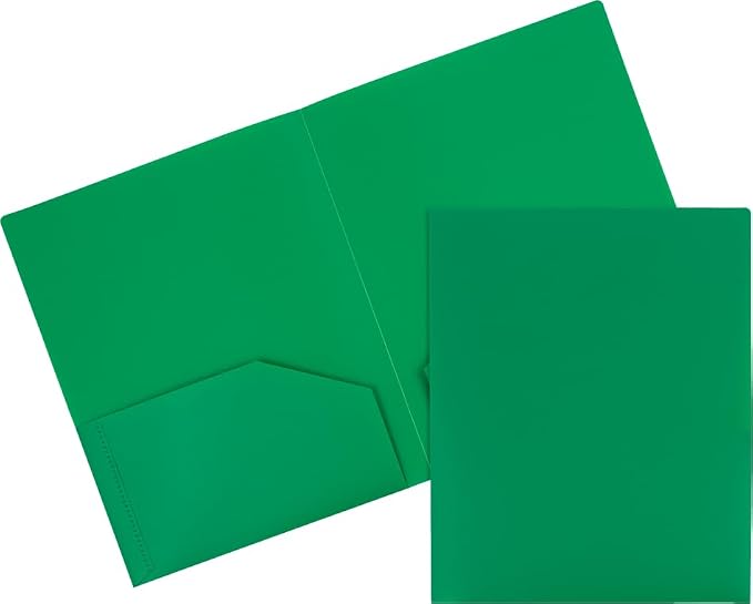 JAM PAPER Heavy Duty Plastic 2 Pocket Extra Tough School Folders - Assorted Primary Colors - 24 Folders/Pack (4 Assorted Packs of 6)